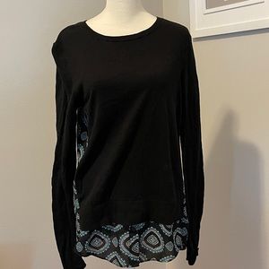 LOFT Mixed Media Long Sleeve Top XS
